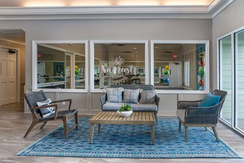 Fitness center lounge at Saddleworth Green, Florida, 34474